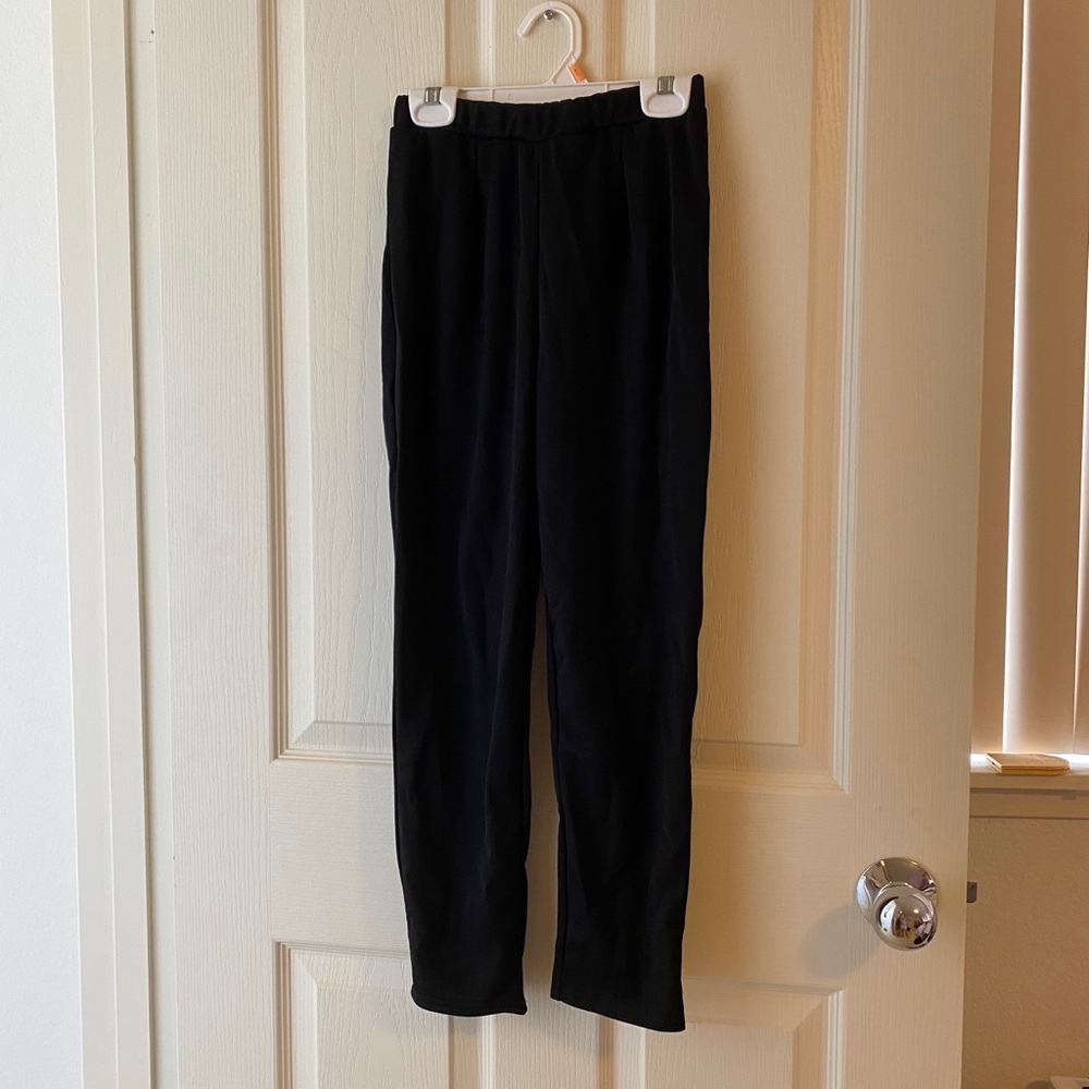 Boohoo petite length black trousers